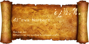 Árva Norbert névjegykártya
